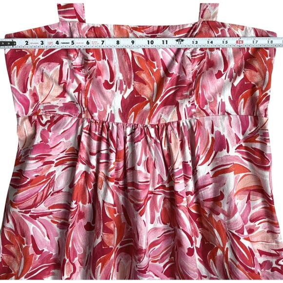 LONDON TIMES Floral Tiered Maxi Dress Square Neck Sleeveless Smocked Pink Red 12 - Picture 13 of 15